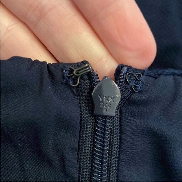 J. McLaughlin Mattie Dress NWT Navy Blue Solid Ribbon Trim Size 6 - Picture 11 of 13